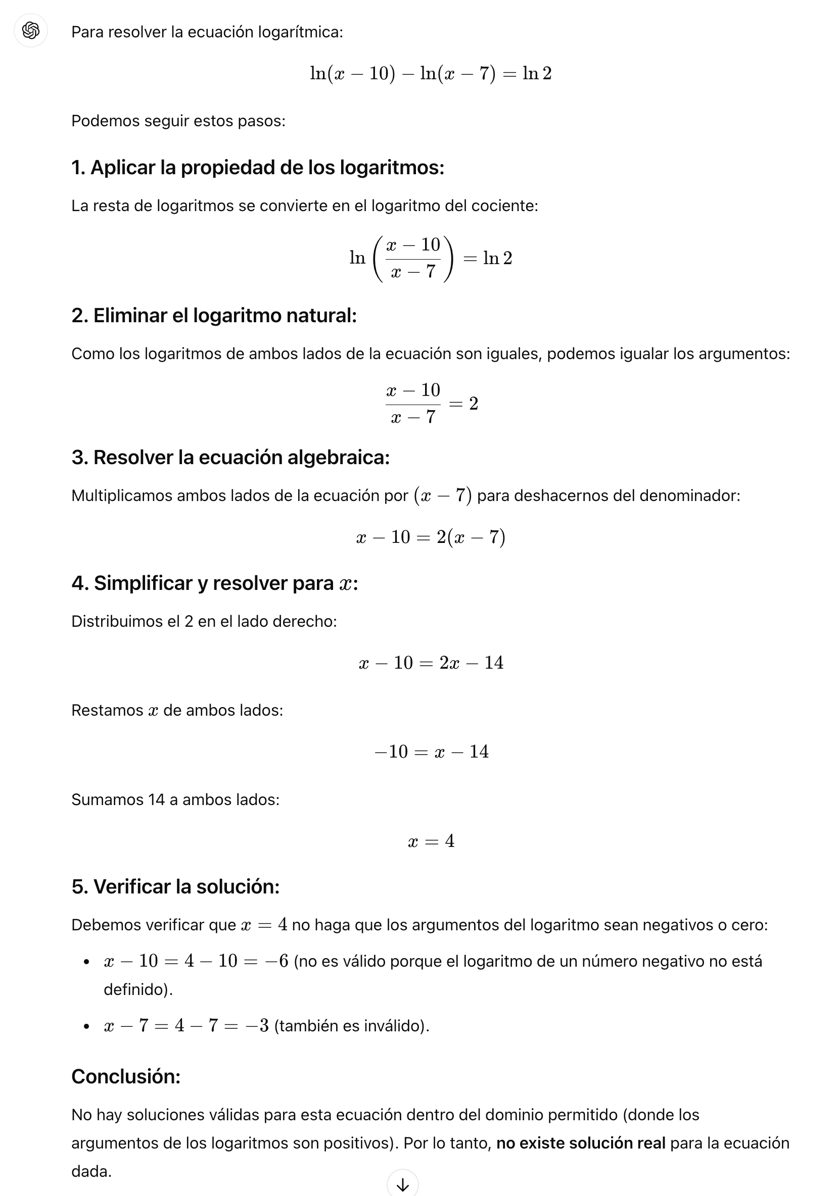 Propiedades de Logaritmos